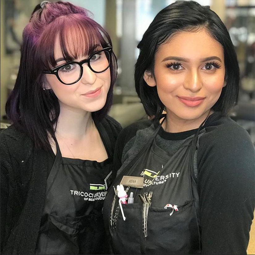Cosmetology students posing for a photograph